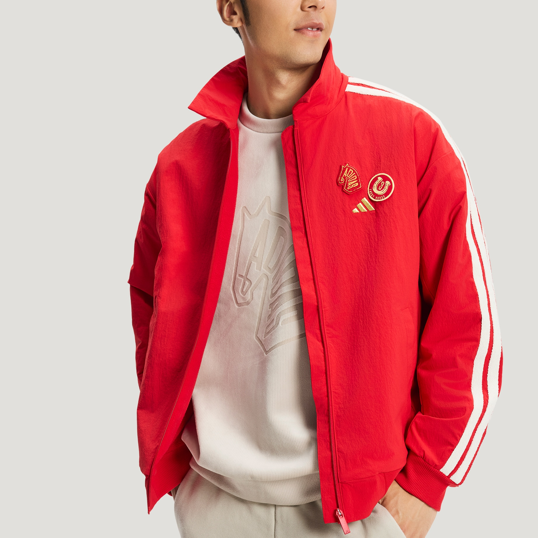 Shop adidas Reversible Woven Jacket CNY Lunar New Year Water-Resistant Jacket KE4059