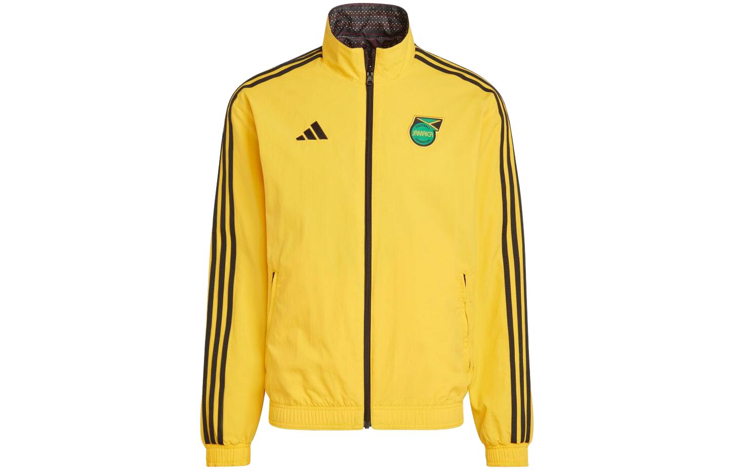 Buy 阿迪达斯黄色可翻转拉链夹克 带标志印花 IB7461