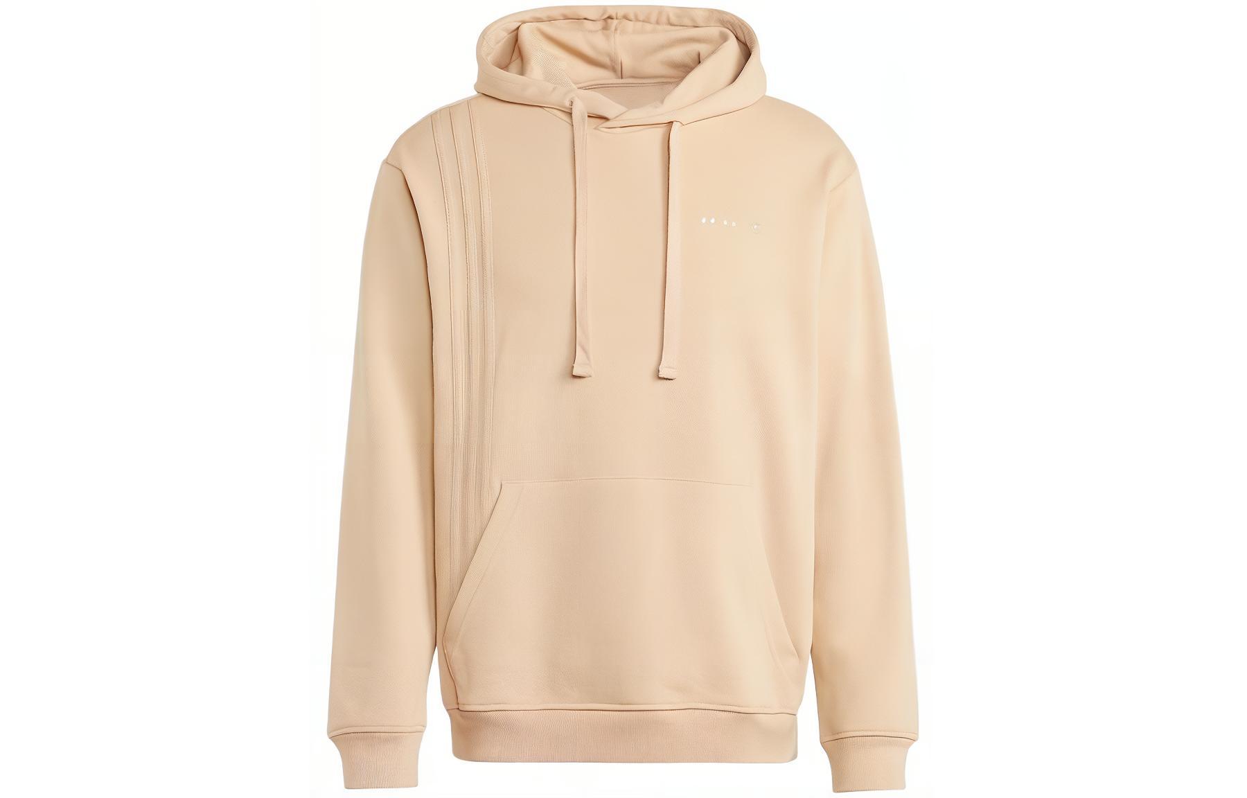 adidas RIFTA CITY BOY Pullover Hoodie Beige Logo Embroidery Drawstring IC8417