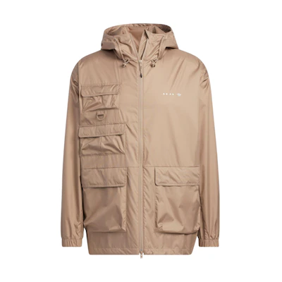 adidas Rifta Outdoor Brown Utility Zip Jacket Long Sleeve Casual Coat HS2026
