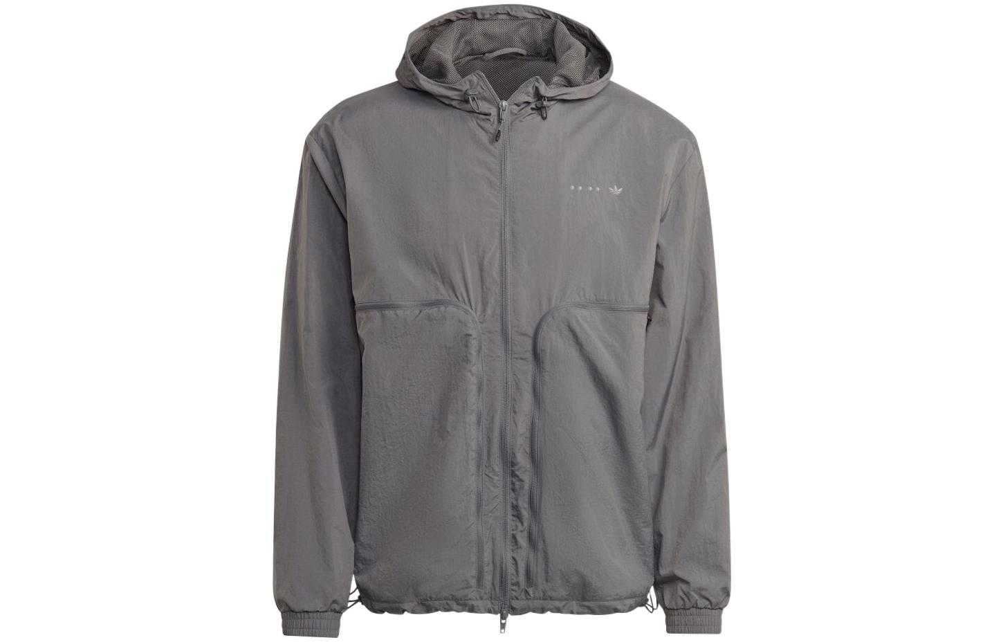 adidas Rifta Trefoil Gray Zip-Up Quick-Dry Hoodie Jacket HK2774