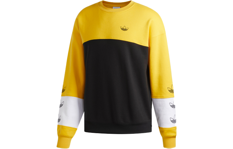 adidas Rivalry Crew Retro Sports Pullover Sweatshirt Yellow - Fashion DZ9137