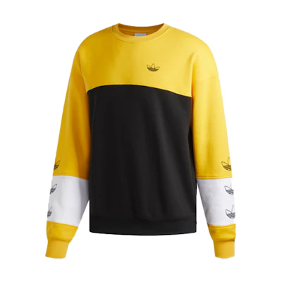 adidas Rivalry Crew Retro Sports Pullover Sweatshirt Yellow - Fashion DZ9137