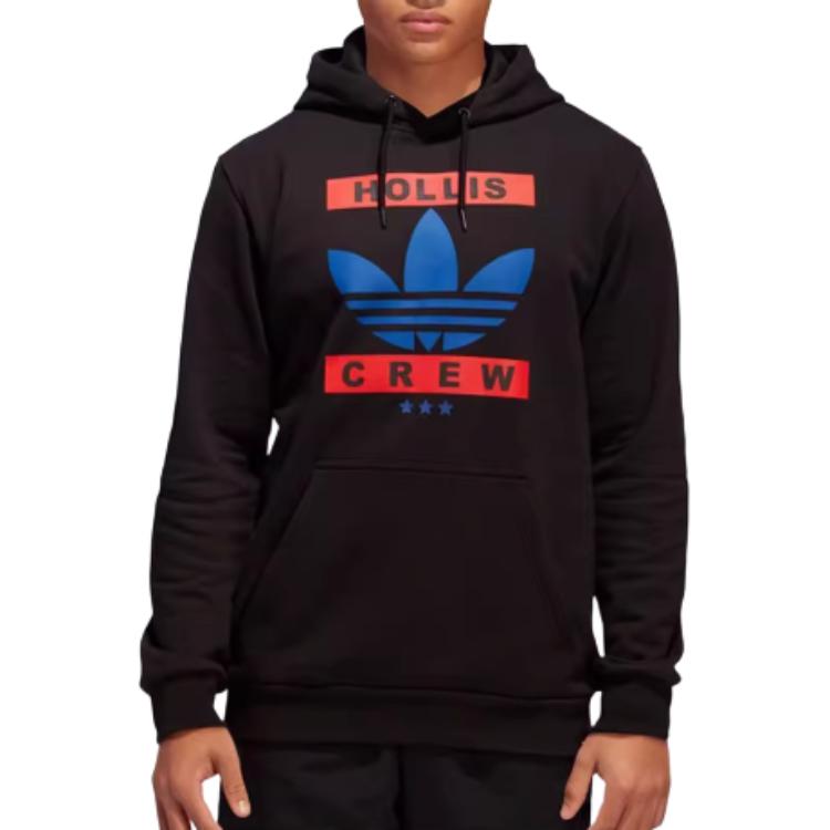 adidas RUN-DMC Fleece Pullover Hoodie Black Long Sleeve GN5929