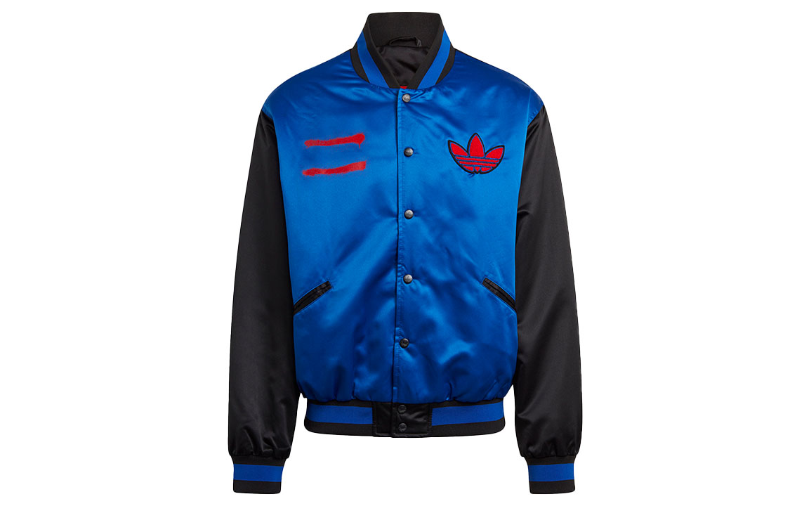 adidas RUN-DMC Logo Badge Colorblock Track Jacket Men’s Blue GN5931