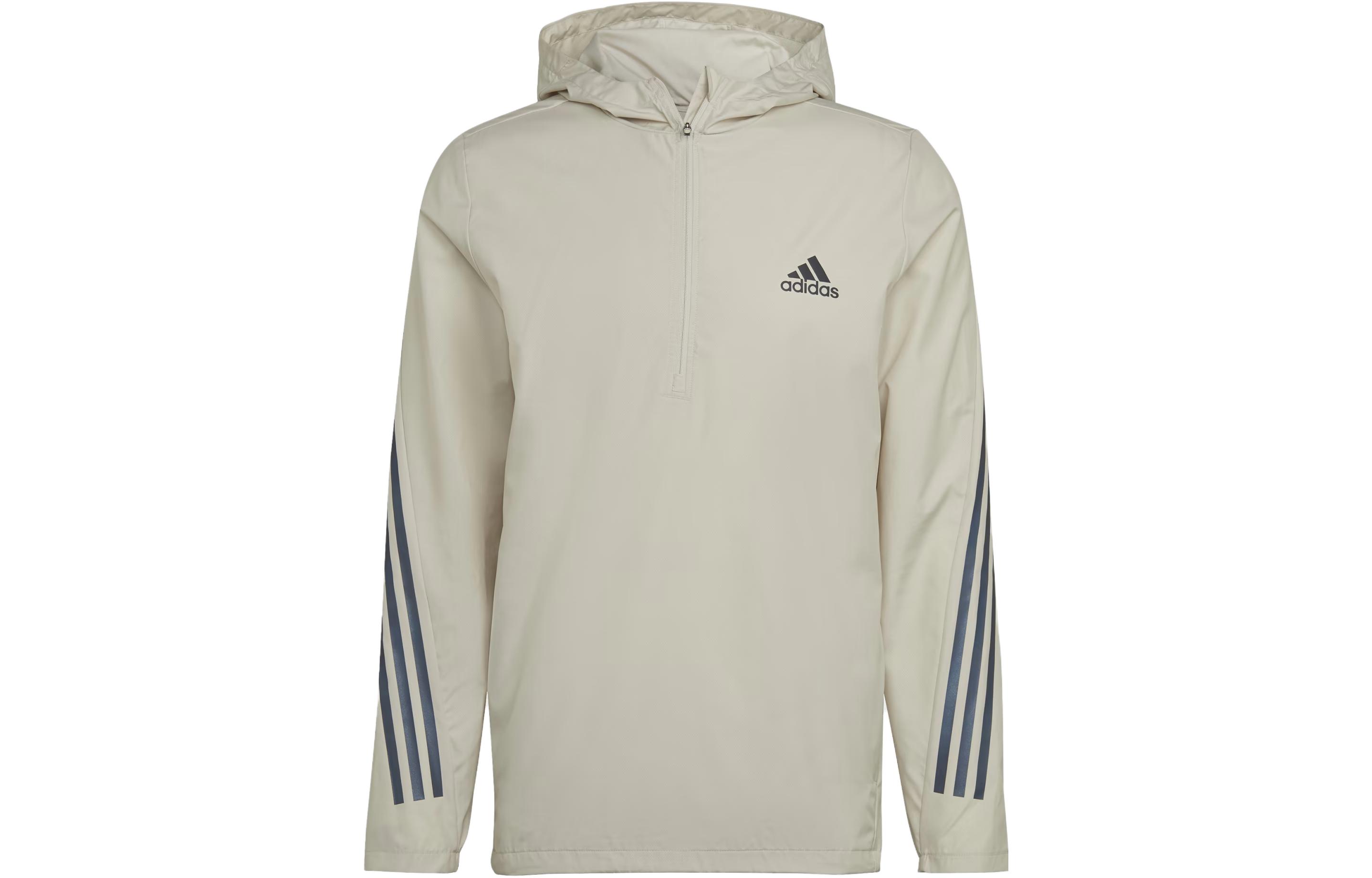 adidas Run Icons 3-Stripes Zip Hoodie Jacket Grey HN2879