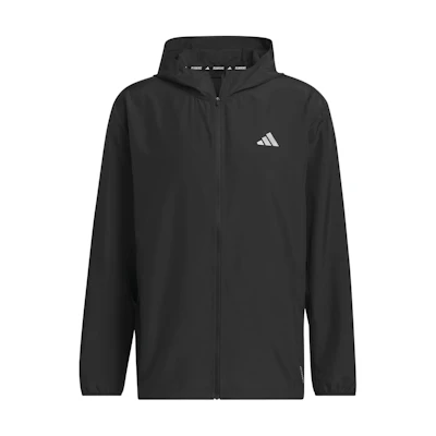 adidas Run It Jacket Black Hoodie with Logo Print Long Sleeve IL7230