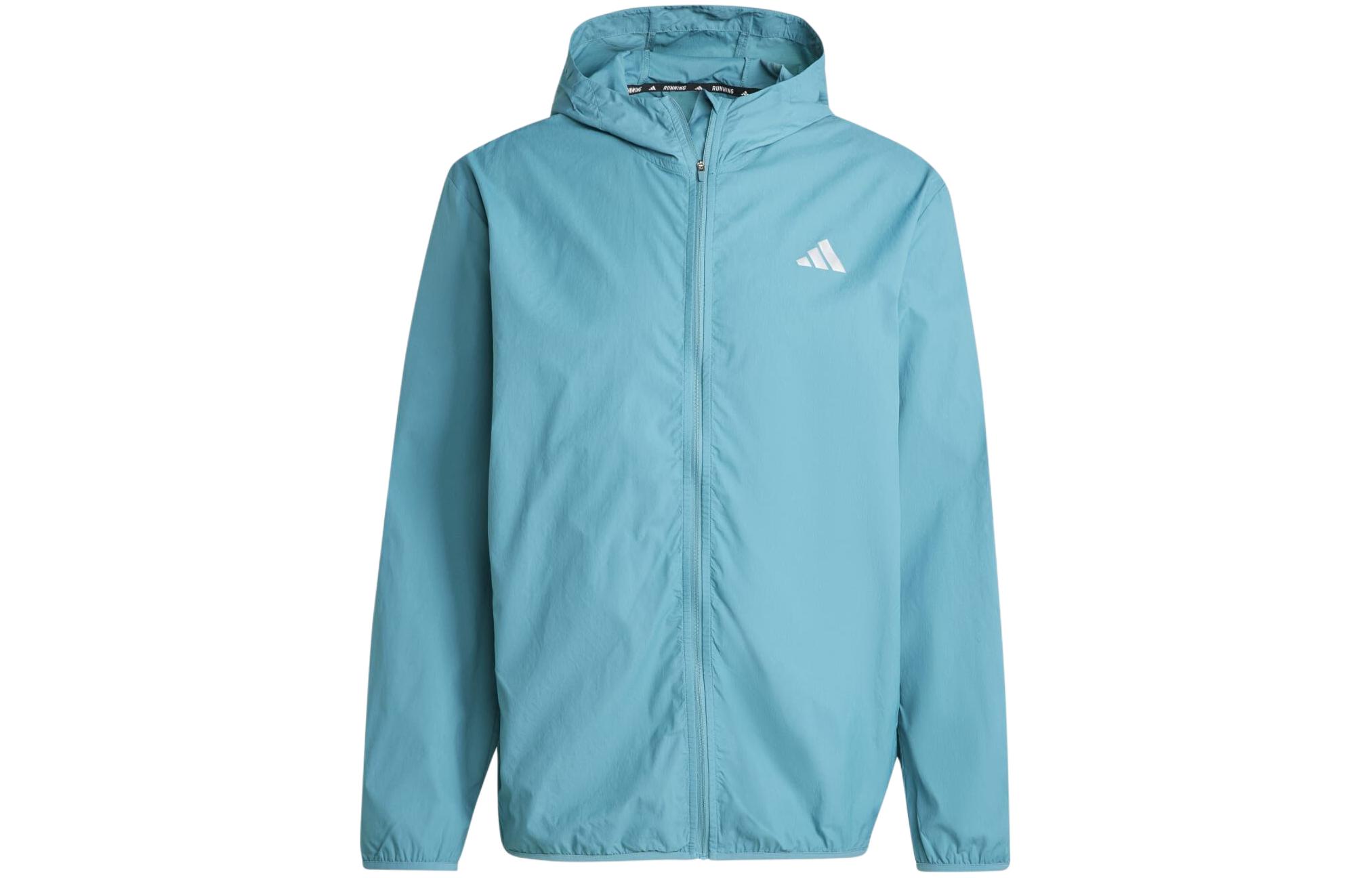 adidas RUN IT Turquoise Hooded Running Jacket IL2287