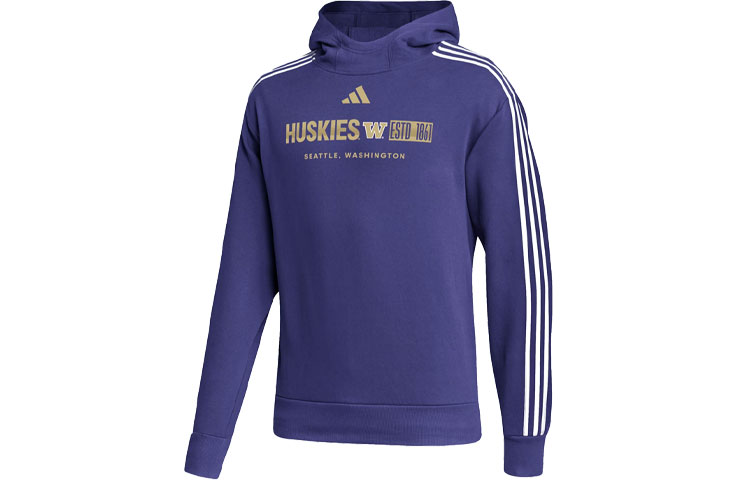 adidas Rutgers Pullover Letter Print Hoodie Purple Long Sleeve IK8757