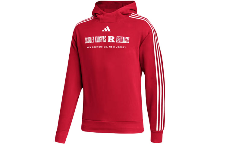 adidas Rutgers Pullover Letter Print Hoodie Red Long Sleeve IK8756