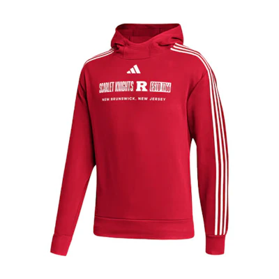 adidas Rutgers Pullover Letter Print Hoodie Red Long Sleeve IK8756