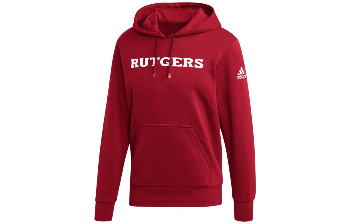adidas Rutgers Red Hoodie Long Sleeve with Letter Print HY2306