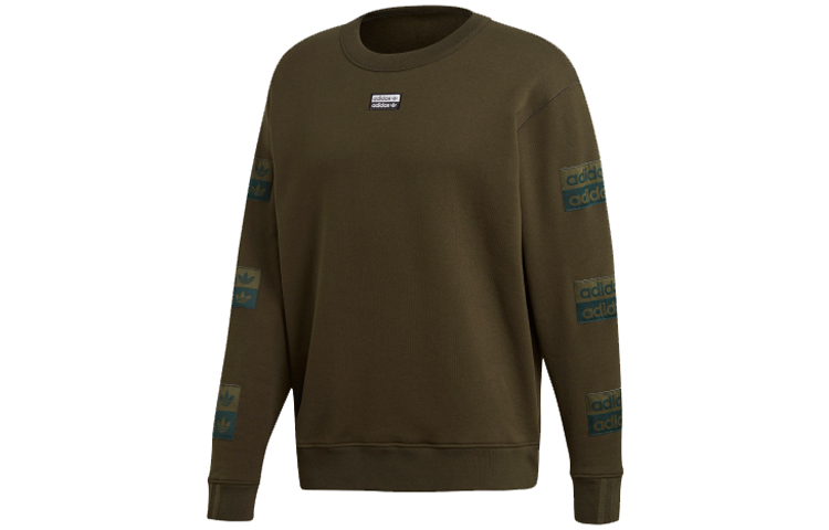 adidas RYV Crewneck Sweatshirt Grey-Green Logo Pullover ED7203
