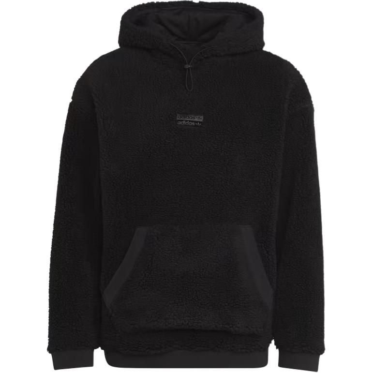 adidas RYV Fleece Solid Logo Drawstring Hoodie Black H11482