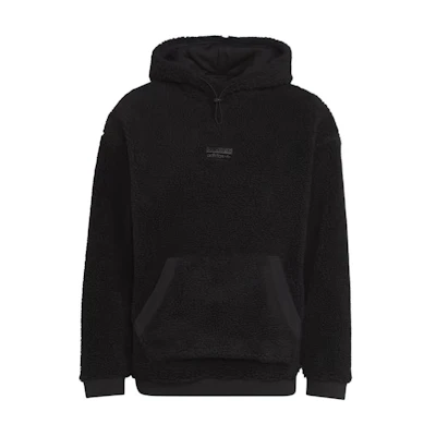 adidas RYV Fleece Solid Logo Drawstring Hoodie Black H11482