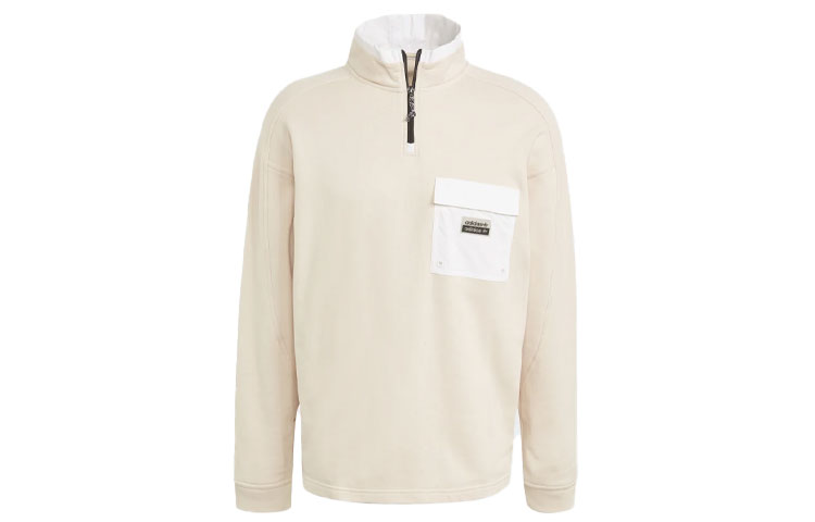 adidas RYV Half-Zip Solid Utility Crew Sweatshirt Light Pink GN3277