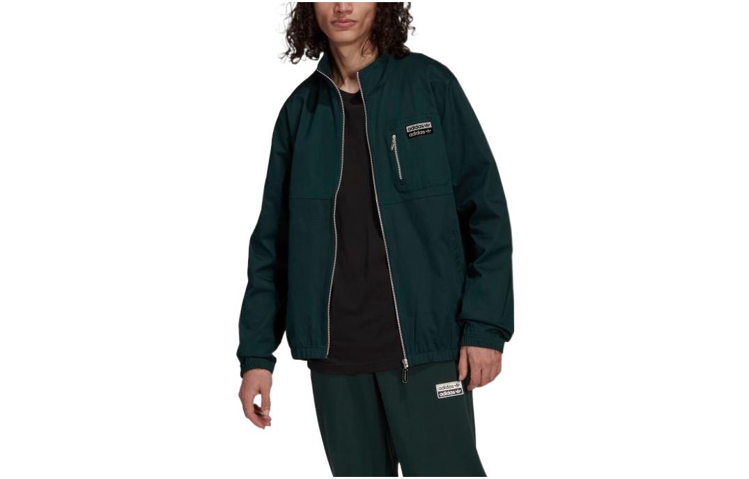 adidas RYV Trefoil Logo Zip Pocket Track Jacket Green H11459