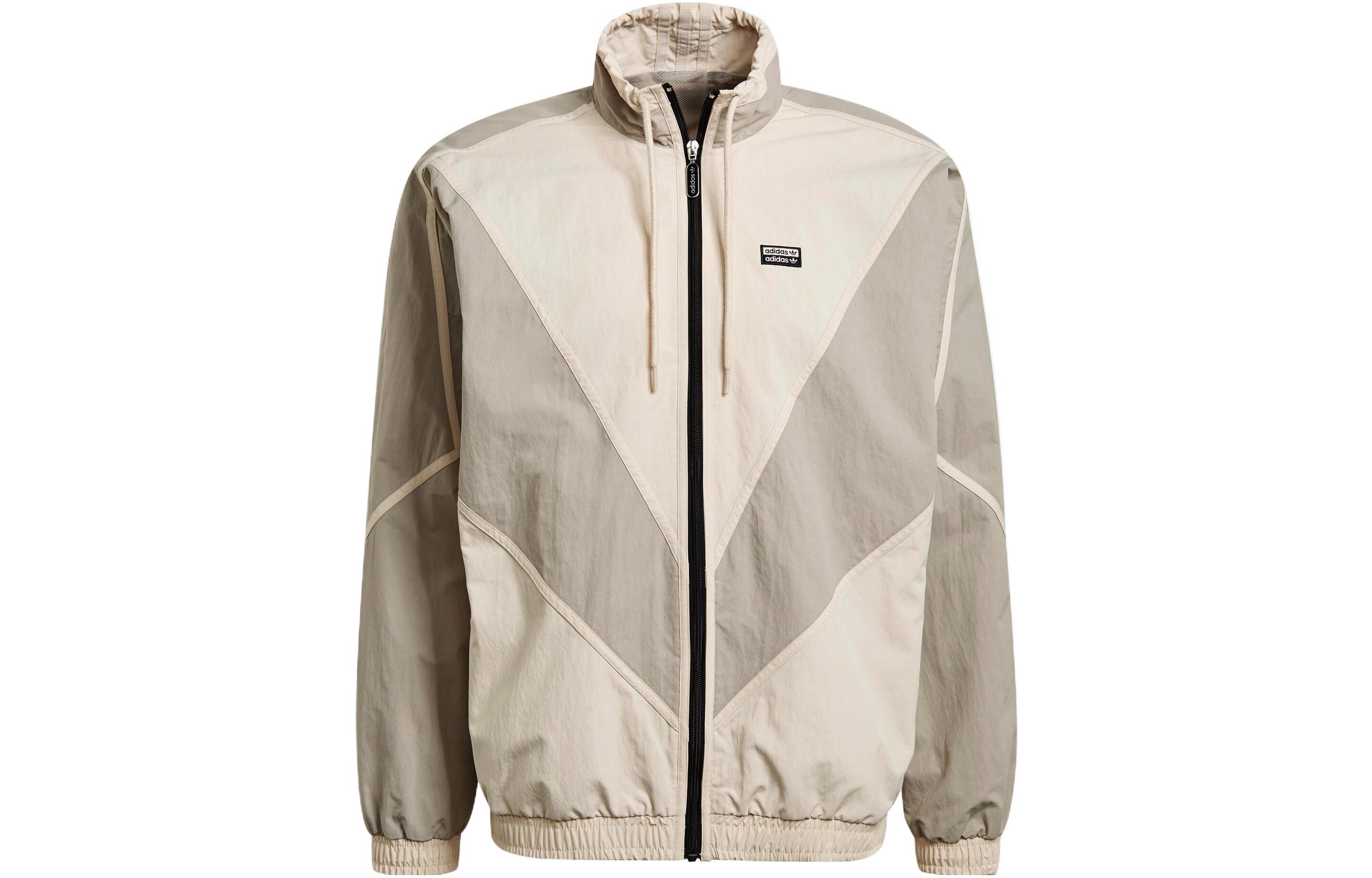 adidas RYV V-Line Colorblock Track Jacket Grey Casual Sportswear GN3341