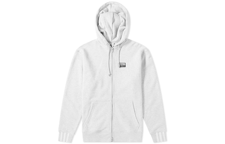 adidas RYV Vocal Full-Zip Hoodie Gray Casual Zip-Up Jacket ED7232