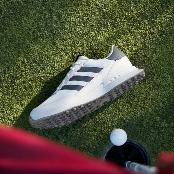 Sizing Adidas S2G Sin Tacos Cuero Golf Zapatillas Blanco/Carbono/Blanco Tiza JI4171