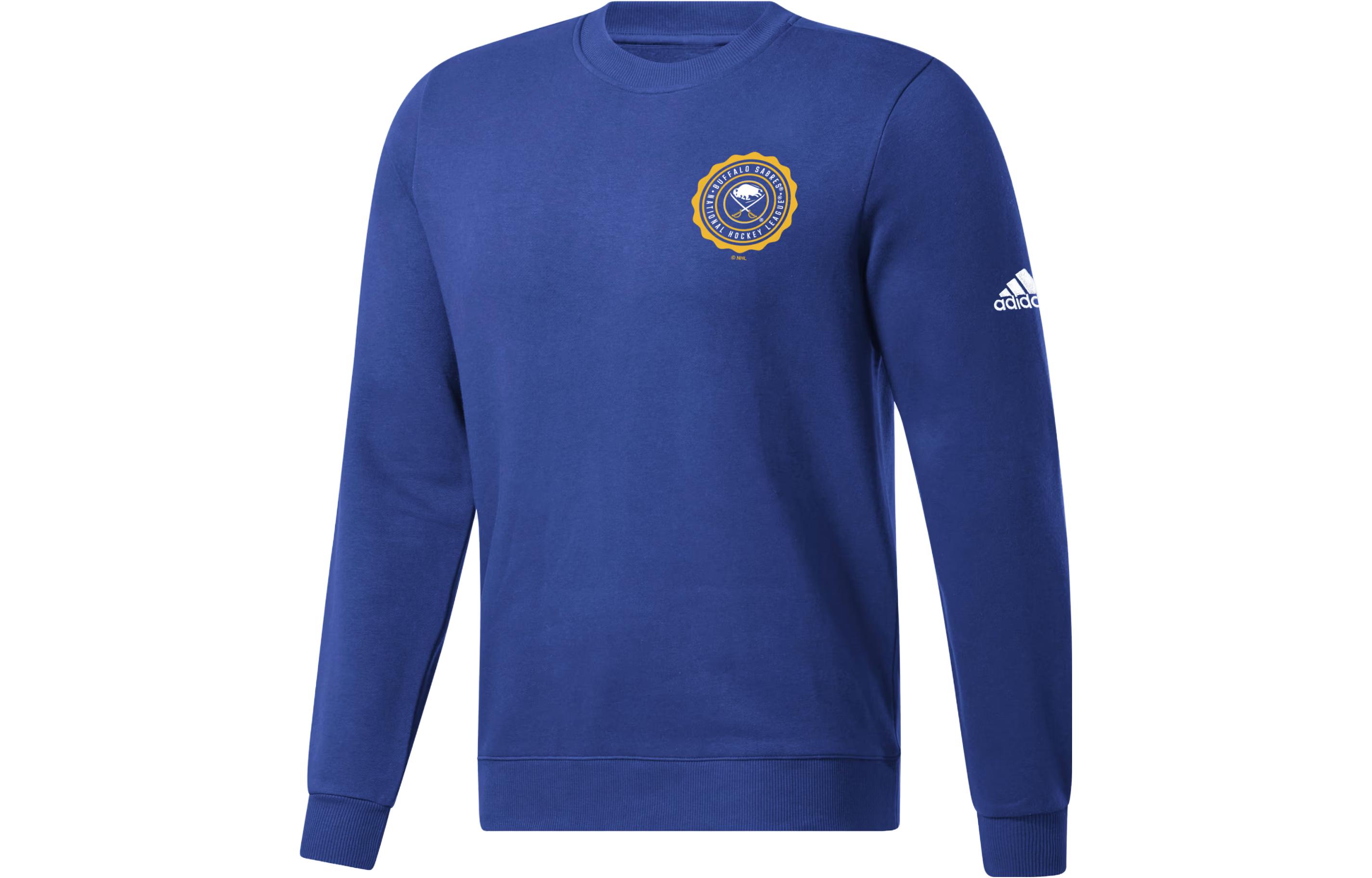 adidas Sabres Ice Hockey Blue Crewneck Long Sleeve Sweatshirt Men IK9270