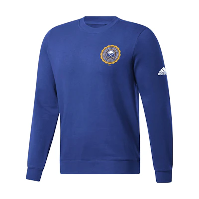 adidas Sabres Ice Hockey Blue Crewneck Long Sleeve Sweatshirt Men IK9270