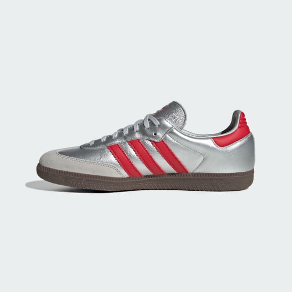 Details for Adidas Samba "Shibuya" Perak Matte/Scarlet Merah/Gam JQ4123
