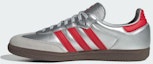Details for Adidas Samba "Shibuya" Matte Silver/Better Scarlet/Gum JQ4123