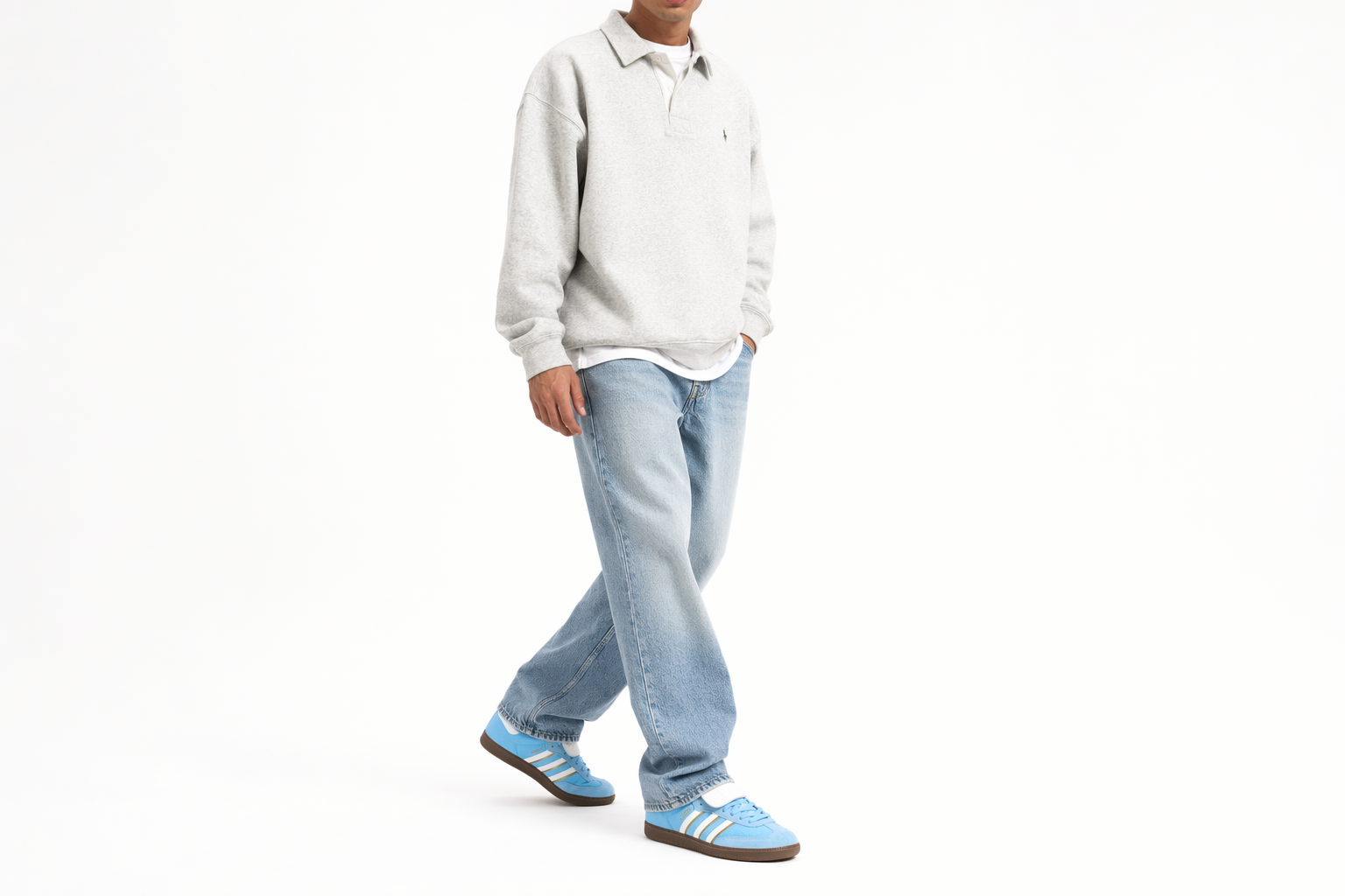 Order adidas originals Samba系列 LT 耐磨透氣 低筒 板鞋 男款 藍白