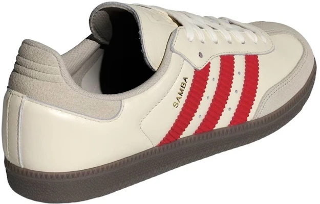 adidas Samba OG 'Off White Better Scarlet Gum' IH6815 Details for adidas Samba OG 'Off White Better Scarlet Gum' IH6815