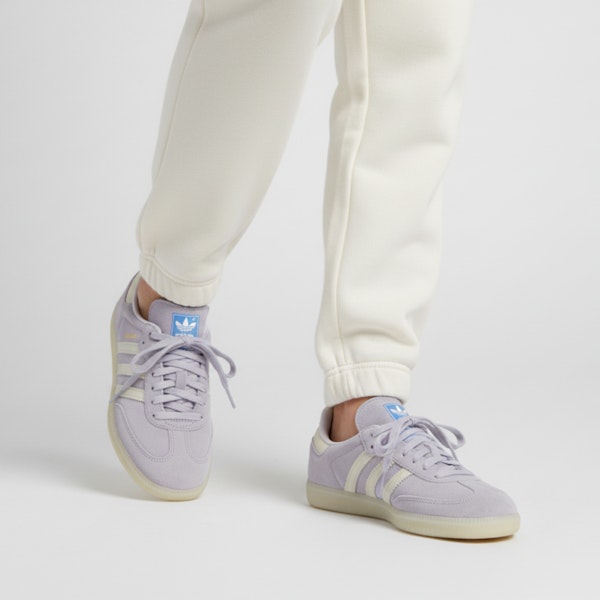 Adidas Originals Samba 防滑耐磨低筒板鞋 女款 紫色 Order Adidas Originals Samba 防滑耐磨低筒板鞋 女款 紫色