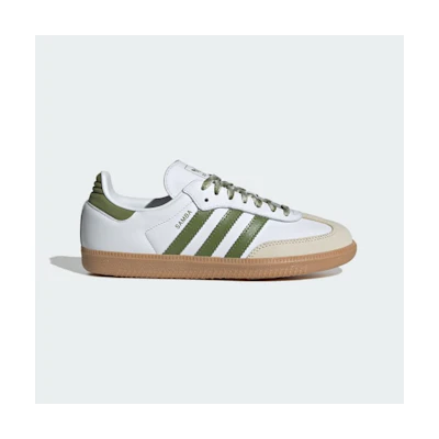 (W) Adidas Samba Cloud White/Tech Olive/Gum