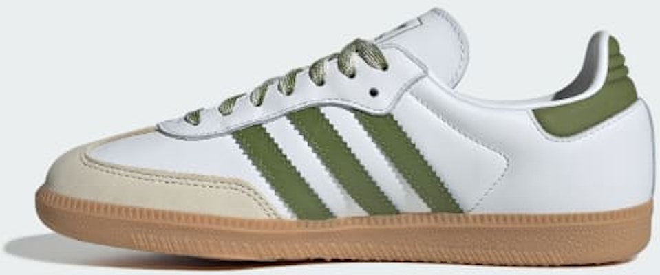 (Women) Adidas Samba OG Cloud White/Tech Olive/Gum JS1352 Details for (Women) Adidas Samba OG Cloud White/Tech Olive/Gum JS1352
