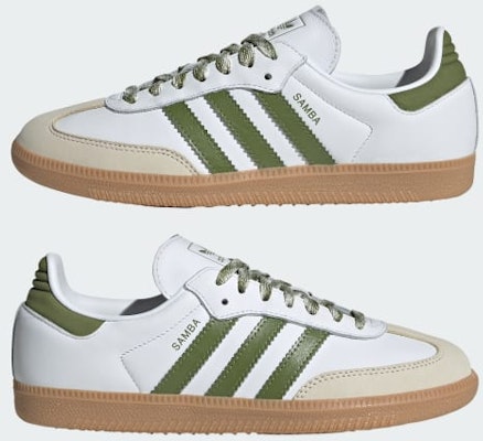 (Women) Adidas Samba OG Cloud White/Tech Olive/Gum JS1352 Sizing (Women) Adidas Samba OG Cloud White/Tech Olive/Gum JS1352
