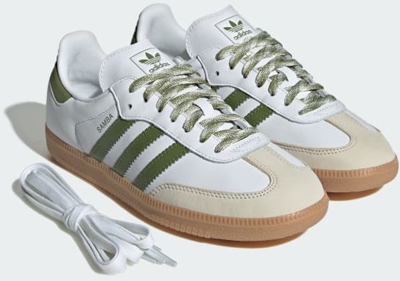 (Women) Adidas Samba OG Cloud White/Tech Olive/Gum JS1352 Cheap (Women) Adidas Samba OG Cloud White/Tech Olive/Gum JS1352