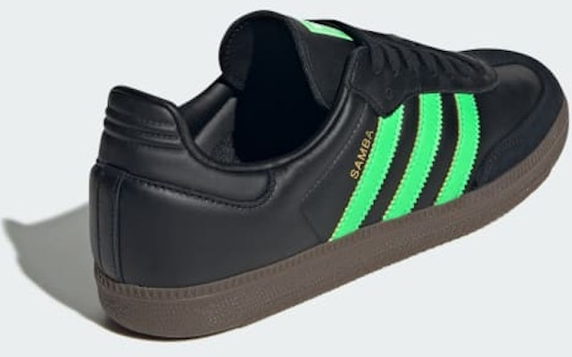 Adidas Samba OG Core Black/Screaming Green/Gum JR0911 Details for Adidas Samba OG Core Black/Screaming Green/Gum JR0911