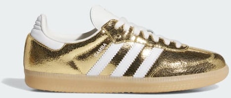 (Women) Adidas Samba OG Gold Metallic/Cloud White/Core White KI5719 (Women) Adidas Samba OG Gold Metallic/Cloud White/Core White KI5719