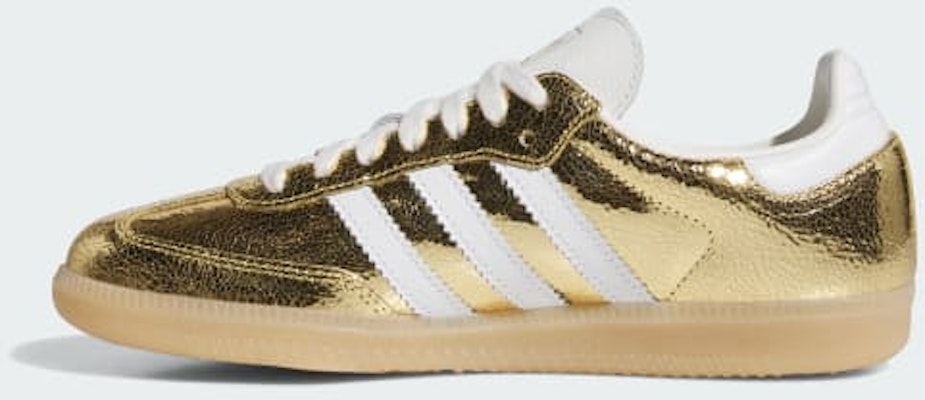 (Women) Adidas Samba OG Gold Metallic/Cloud White/Core White KI5719 Details for (Women) Adidas Samba OG Gold Metallic/Cloud White/Core White KI5719