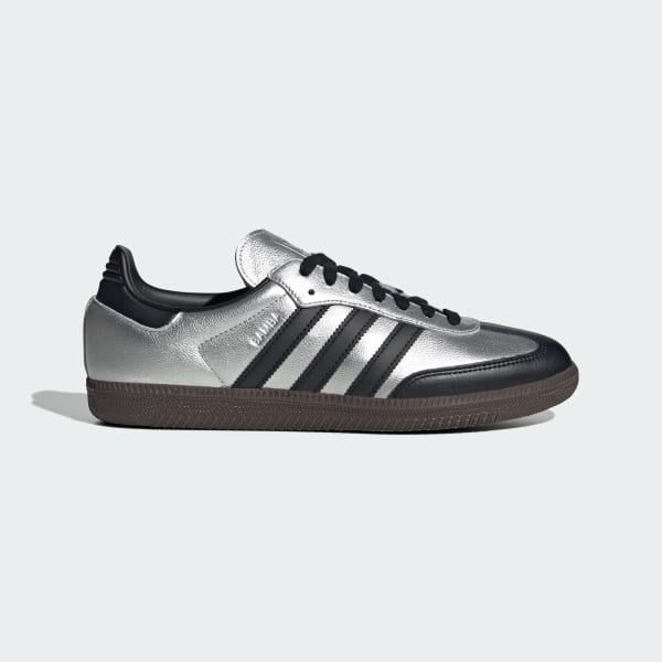 adidas Samba OG Shoes Silver Metallic/Core Black/Dark Brown KI8464