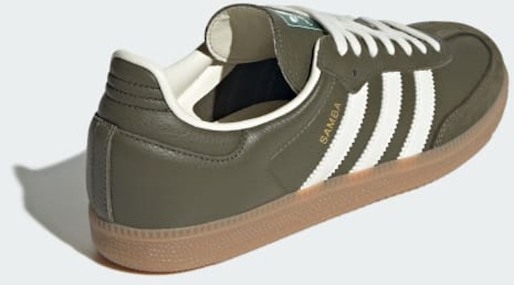 Adidas Samba OG Sneakers Medium Dark Khaki/Off White/Gum JR0890 Details for Adidas Samba OG Sneakers Medium Dark Khaki/Off White/Gum JR0890