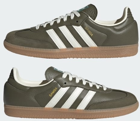 Adidas Samba OG Sneakers Medium Dark Khaki/Off White/Gum JR0890 Cheap Adidas Samba OG Sneakers Medium Dark Khaki/Off White/Gum JR0890
