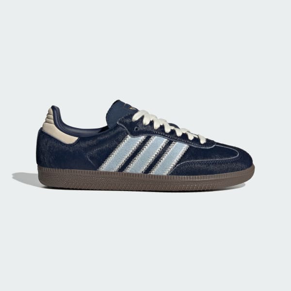 (Women) Adidas Samba OG White Black Sneakers Night Indigo/Clear Sky/Tactile Blue JS3934