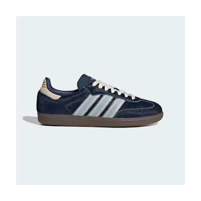 (W) Adidas Samba White Black Sneakers Night Indigo/Clear Sky/Tactile Blue
