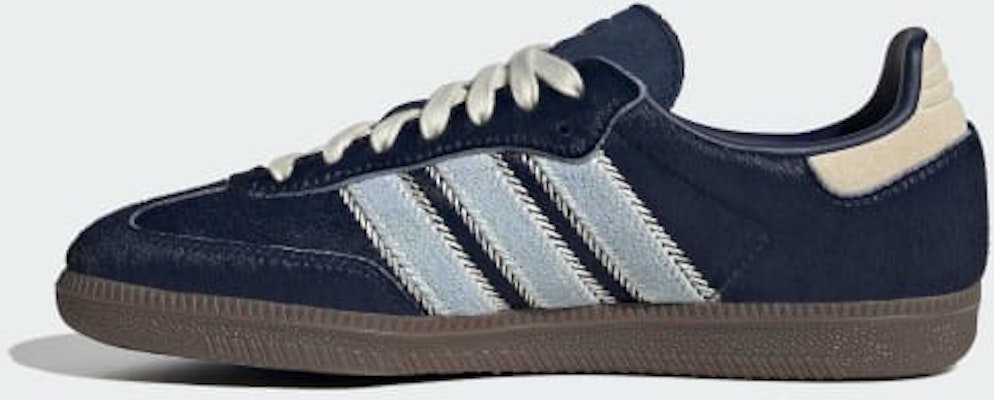 (Women) Adidas Samba OG White Black Sneakers Night Indigo/Clear Sky/Tactile Blue JS3934 Details for (Women) Adidas Samba OG White Black Sneakers Night Indigo/Clear Sky/Tactile Blue JS3934