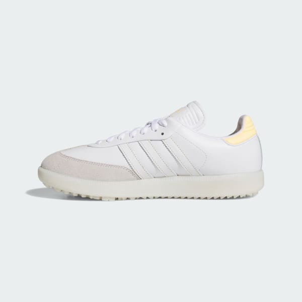 Details for Adidas Samba 無釘高爾夫鞋 雲白/冰橘/米白 HP7071
