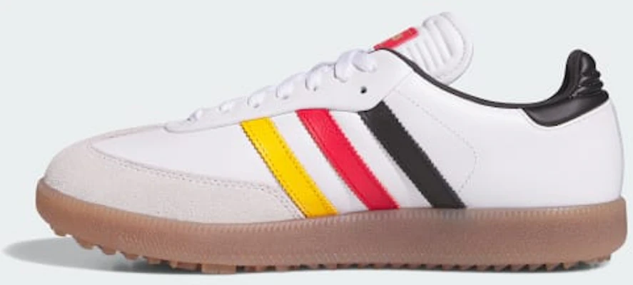 adidas Samba Spikeless Golf Cloud White/Pure Ruby/Core Black Kasut Golf KJ8224 Details for adidas Samba Spikeless Golf Cloud White/Pure Ruby/Core Black Kasut Golf KJ8224