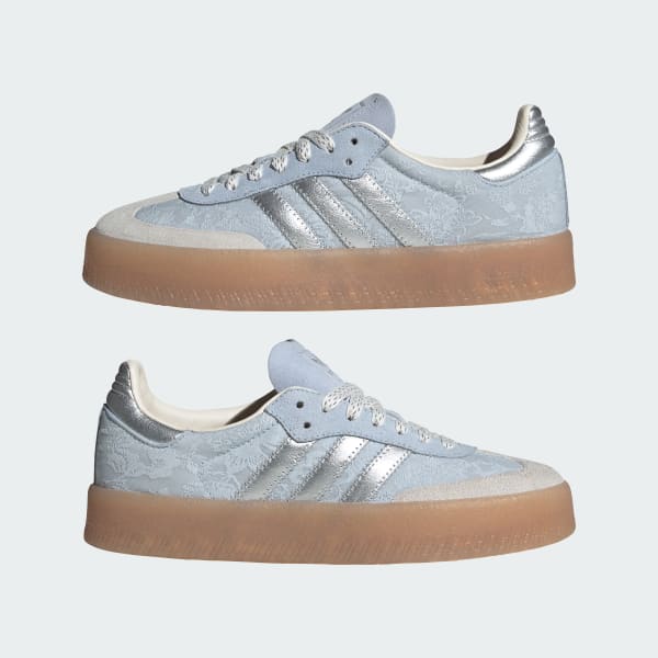 Cheap (W) adidas SAMBAE X LIBERTY LONDON 聯名鞋款 水晶藍/銀金屬/粉白 IH1967