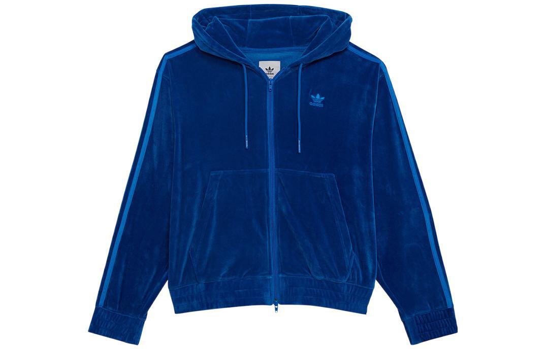 adidas SCOTT Logo Embroidered Hoodie Jacket Men’s Blue H55893