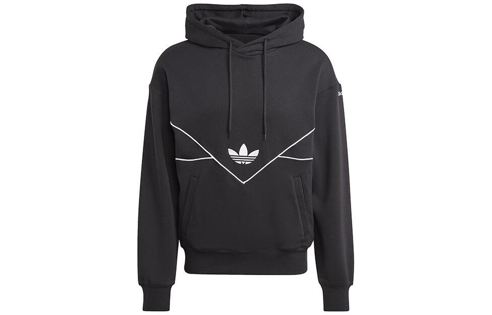 adidas Seasonal Archive Logo Embroidered Drawstring Hoodie Black HR5335