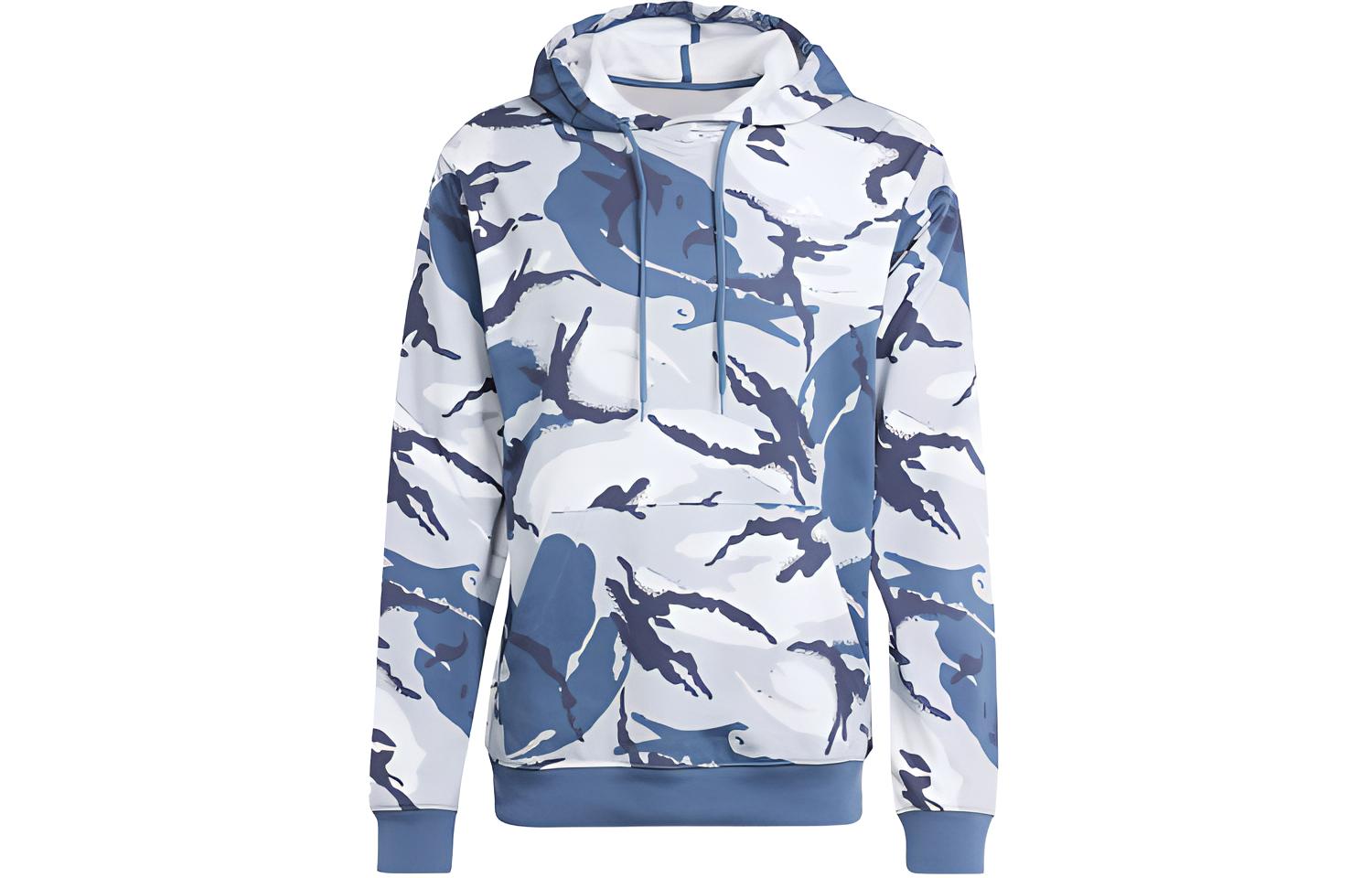 adidas Seasonal Essentials Camo Print Hoodie Blue Long Sleeve IS2020